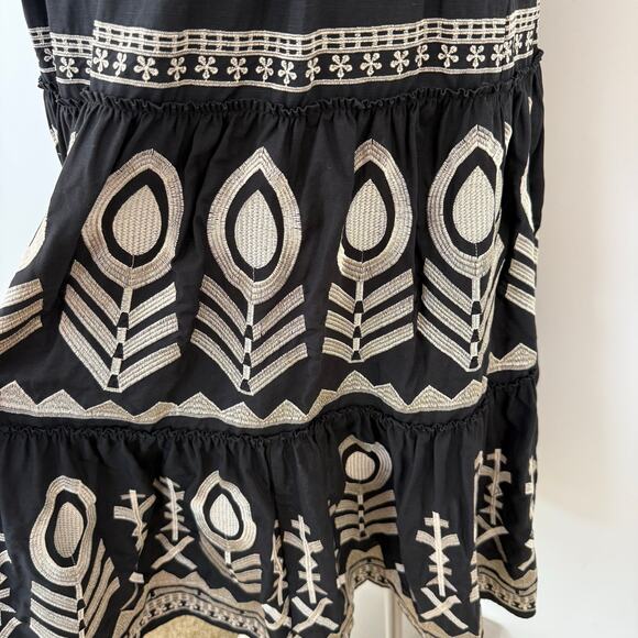 Elie Tahari Embroidered Midi Dress Sleeveless Fit and Flared Black US 12 - Picture 8 of 12